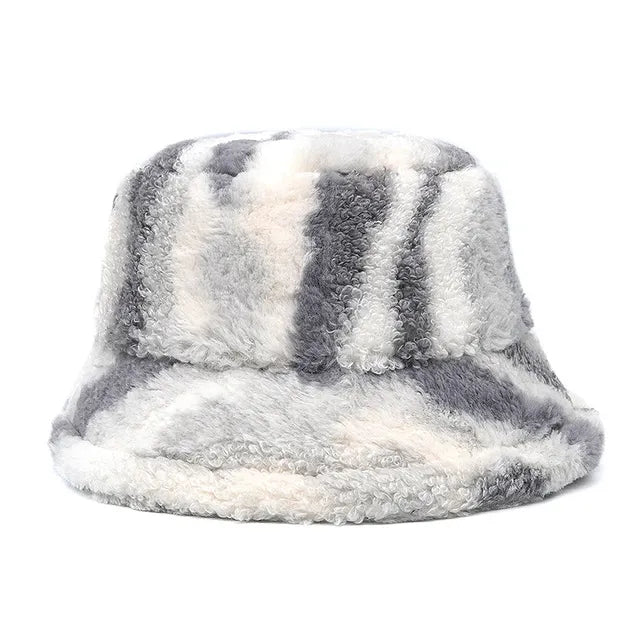 Panama Zebra Print Plush Velvet Hat
