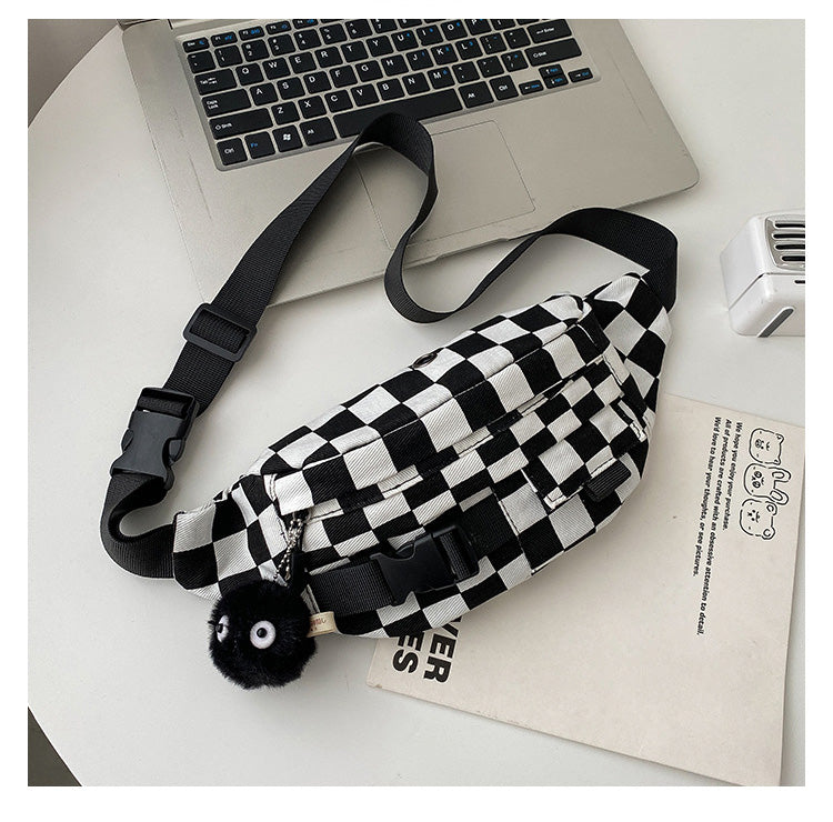 Black And White Crossbody Waist Bag