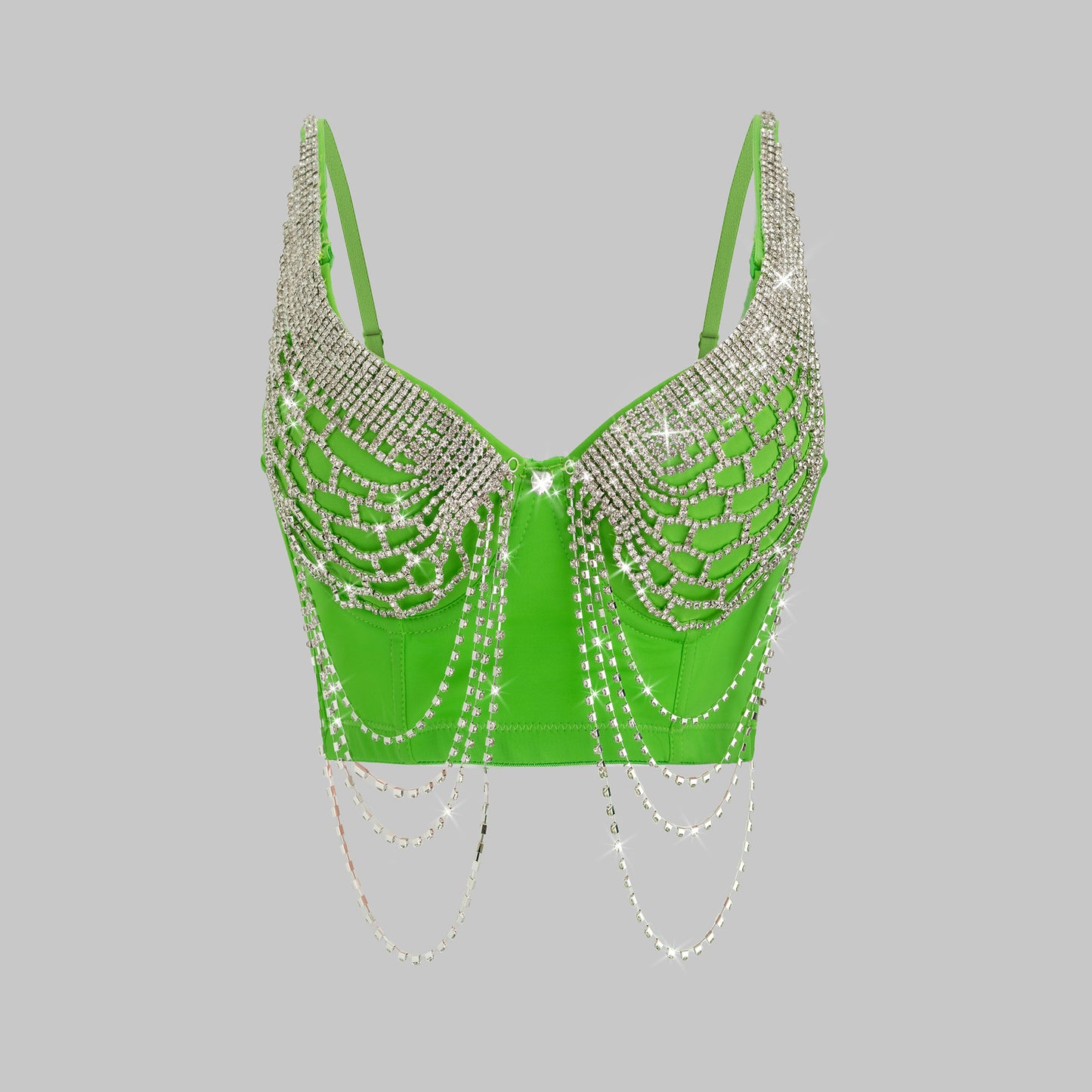 Heavy Beading and Rhinestone Design Backless