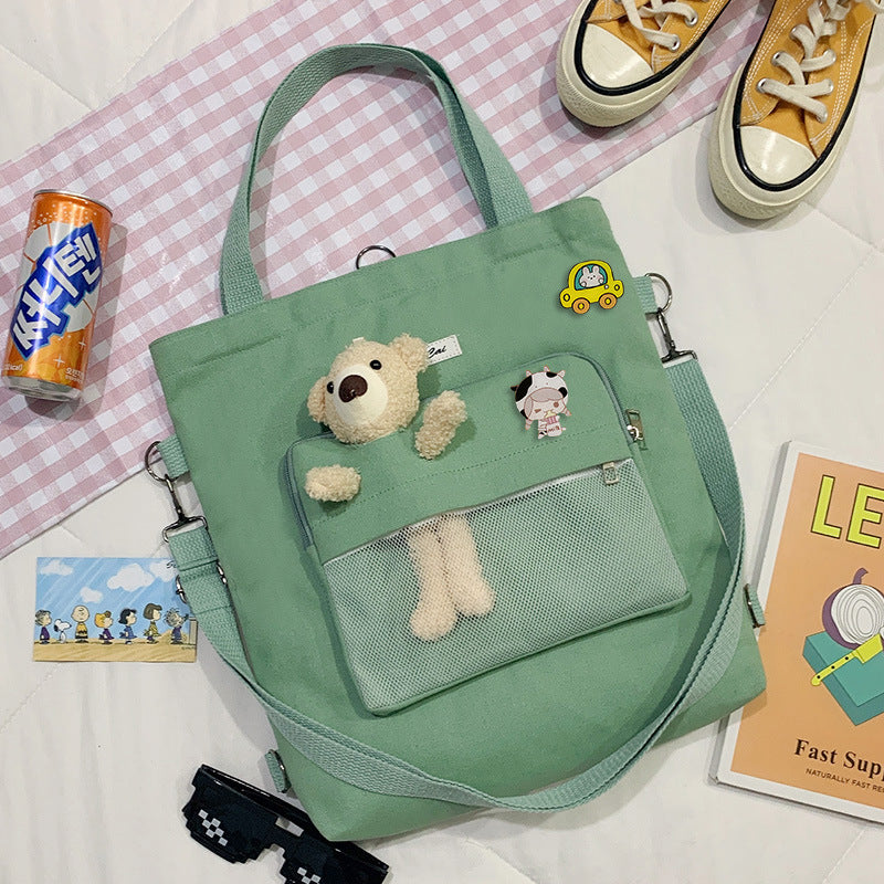 Bear Doll Multi-Purpose Canvas Bag