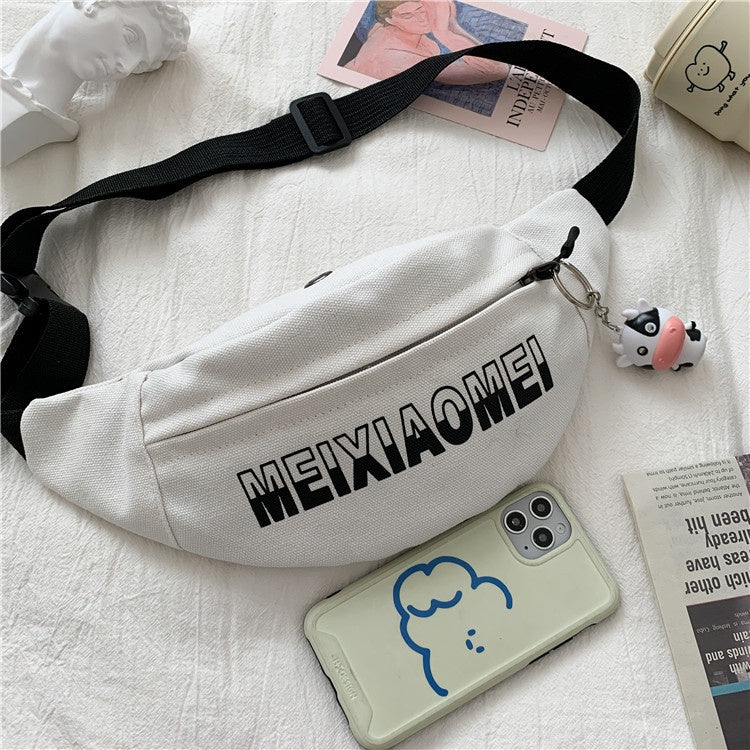 Trendy Korean Canvas Waist Bag
