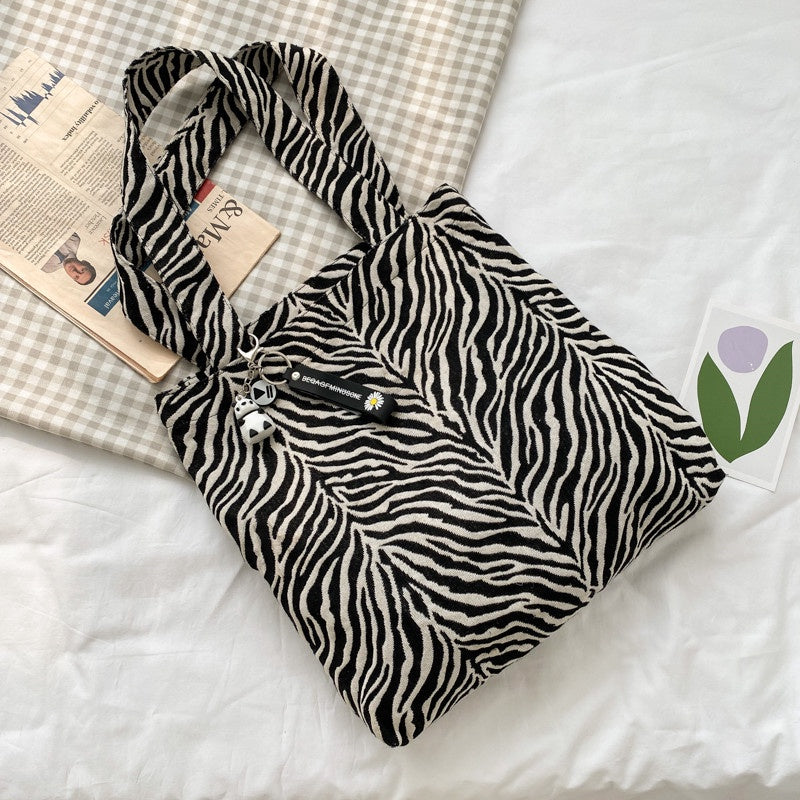 Zebra Canvas Tote Bag