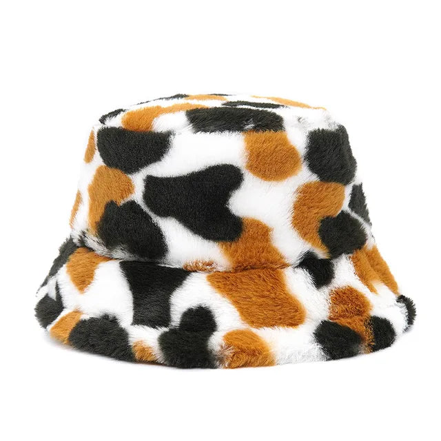 Panama Zebra Print Plush Velvet Hat
