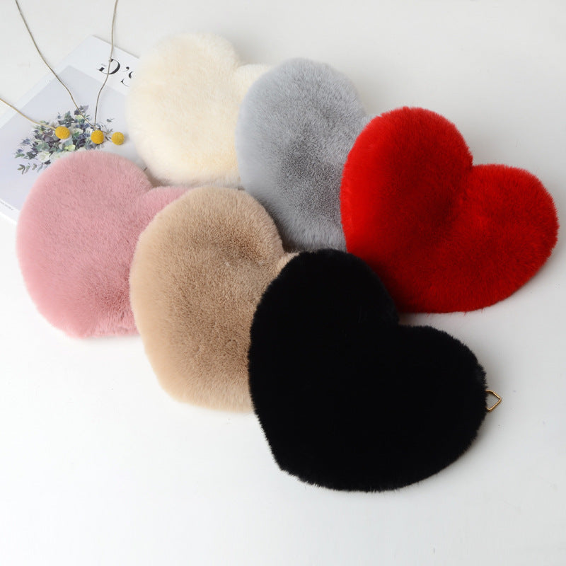 Fluffy Heart Messenger Bag - BAGMODA