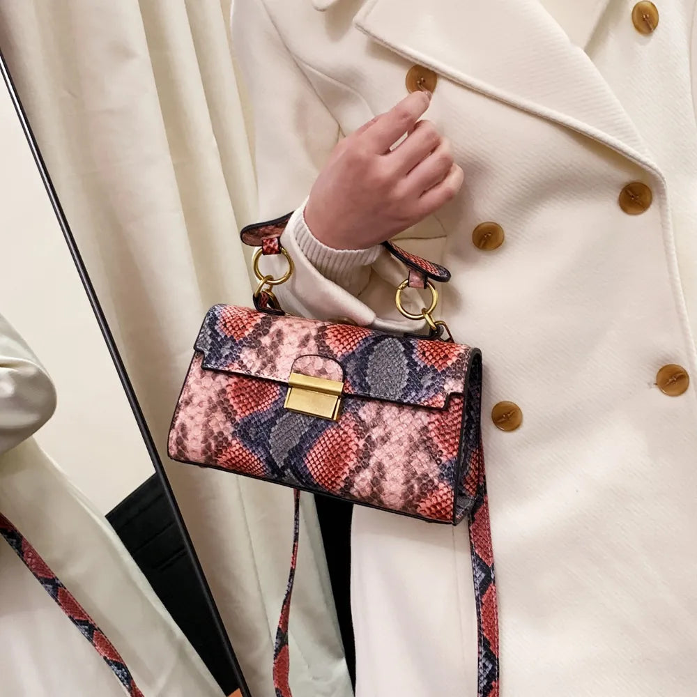 Vivid Charm Snakeskin Bag