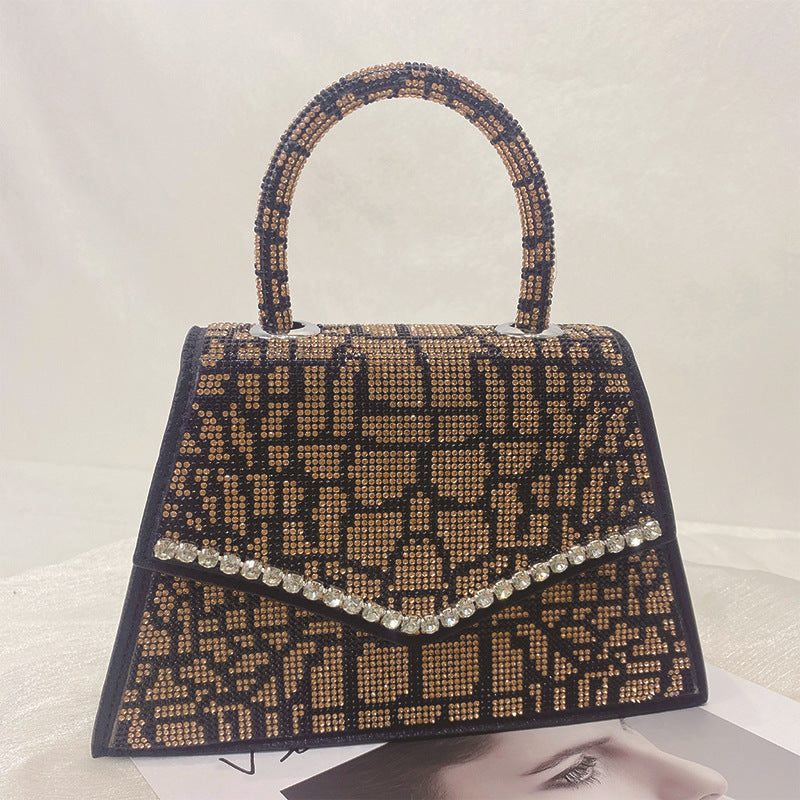 Crocodile Pattern Rhinestone Square Bag