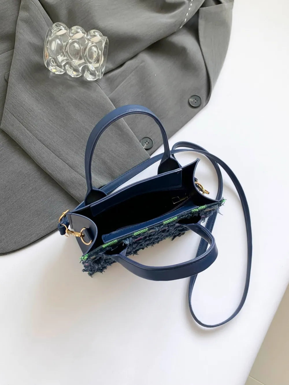 Raw Edge Plaid Denim - BAGMODA