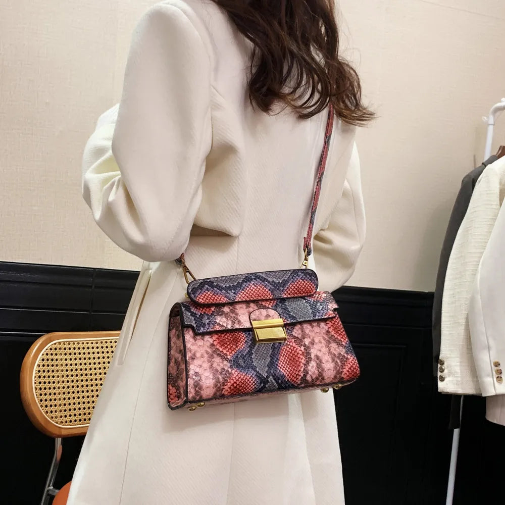 Vivid Charm Snakeskin Bag