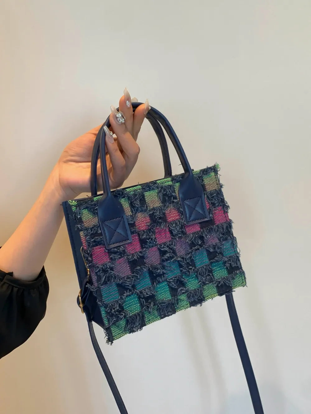 Raw Edge Plaid Denim - BAGMODA