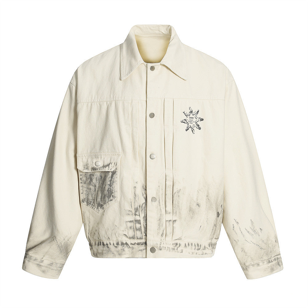 Hip Hop Print Denim Jacket