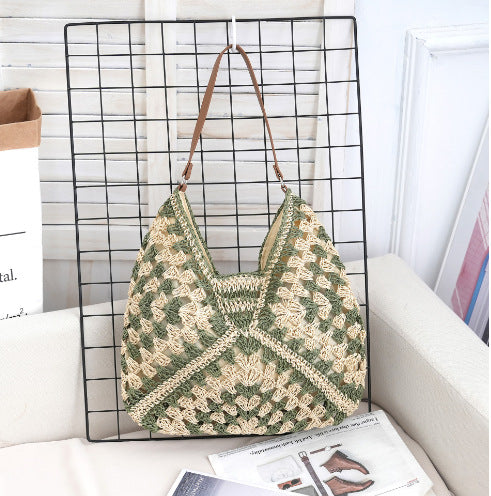 SunnyVibe Woven Square Tote - BAGMODA