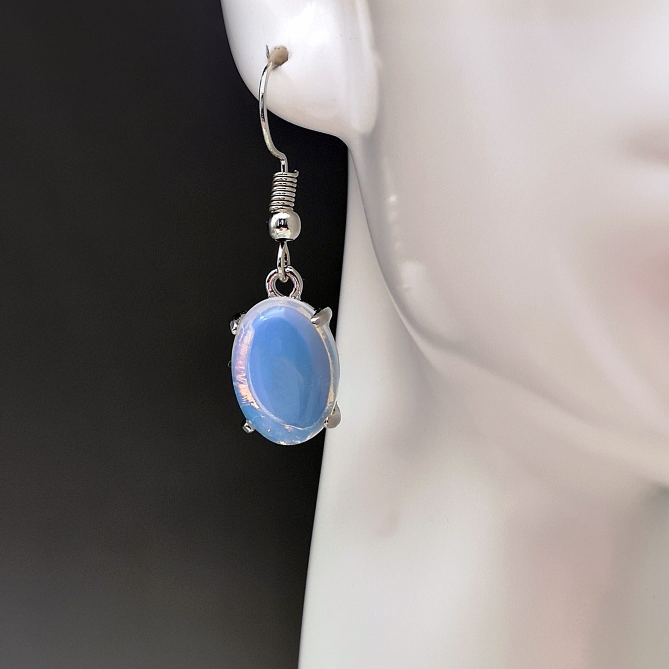 Opal Earrings Retro Moonstone Eardrop Jewelry Cross