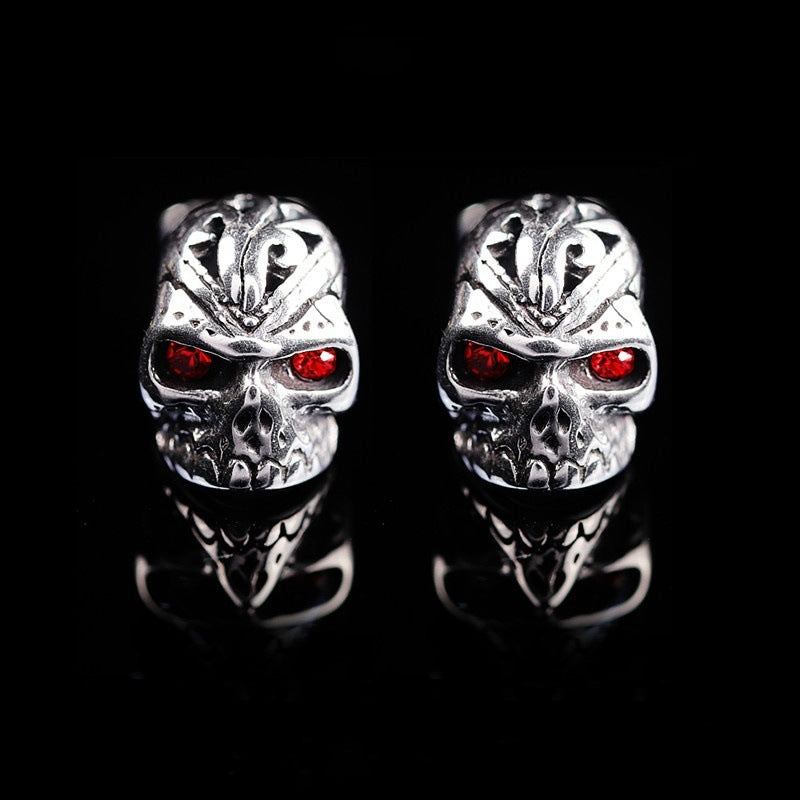 Retro Personalized Red Eye Ghost Head Skull Stud Earrings For Women