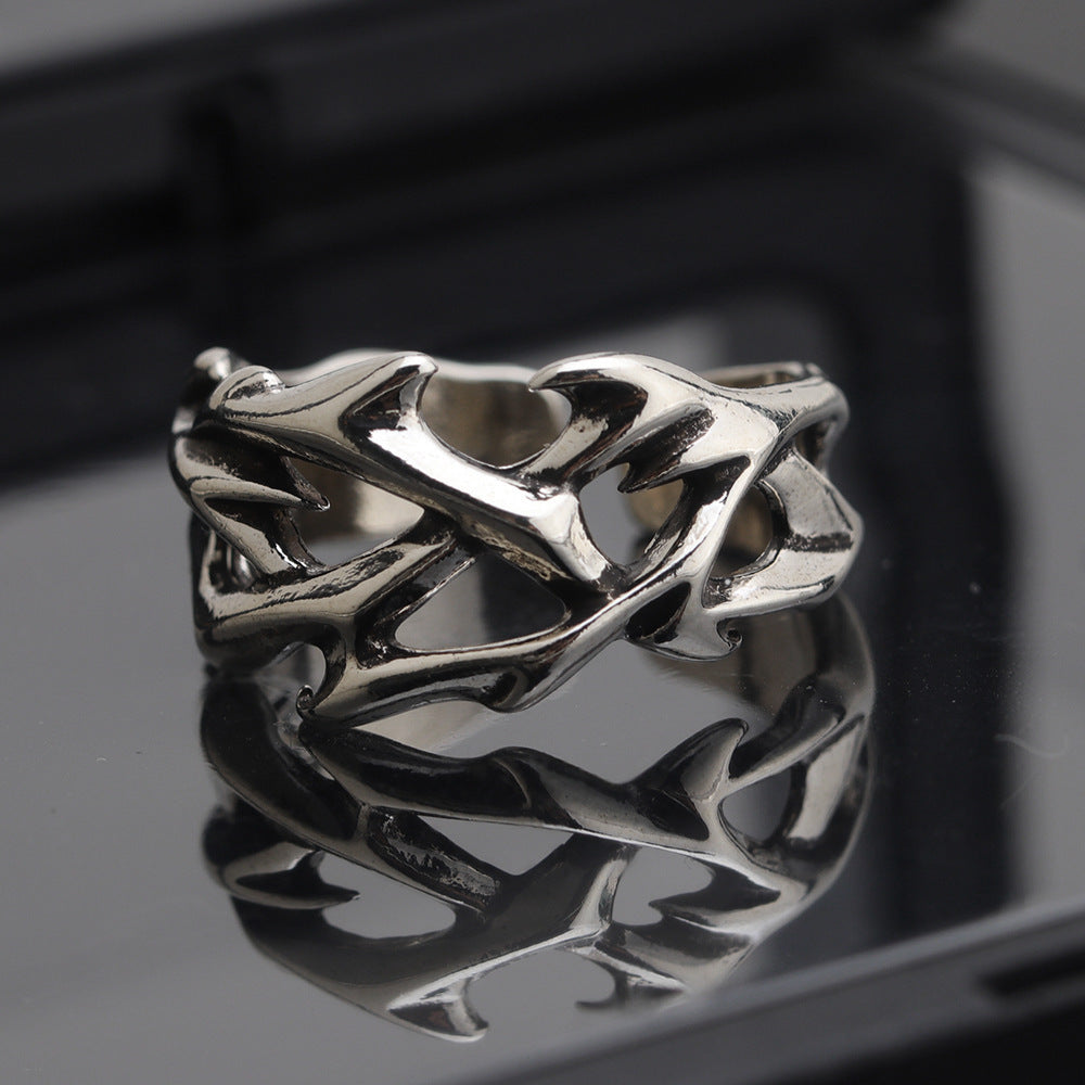 Thorn Men's Trendy Versatile Personality Thorn Flower Ring