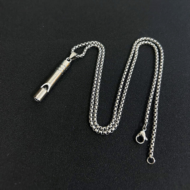 Retro Anti-titanium Steel Whistle Keychain Hanging