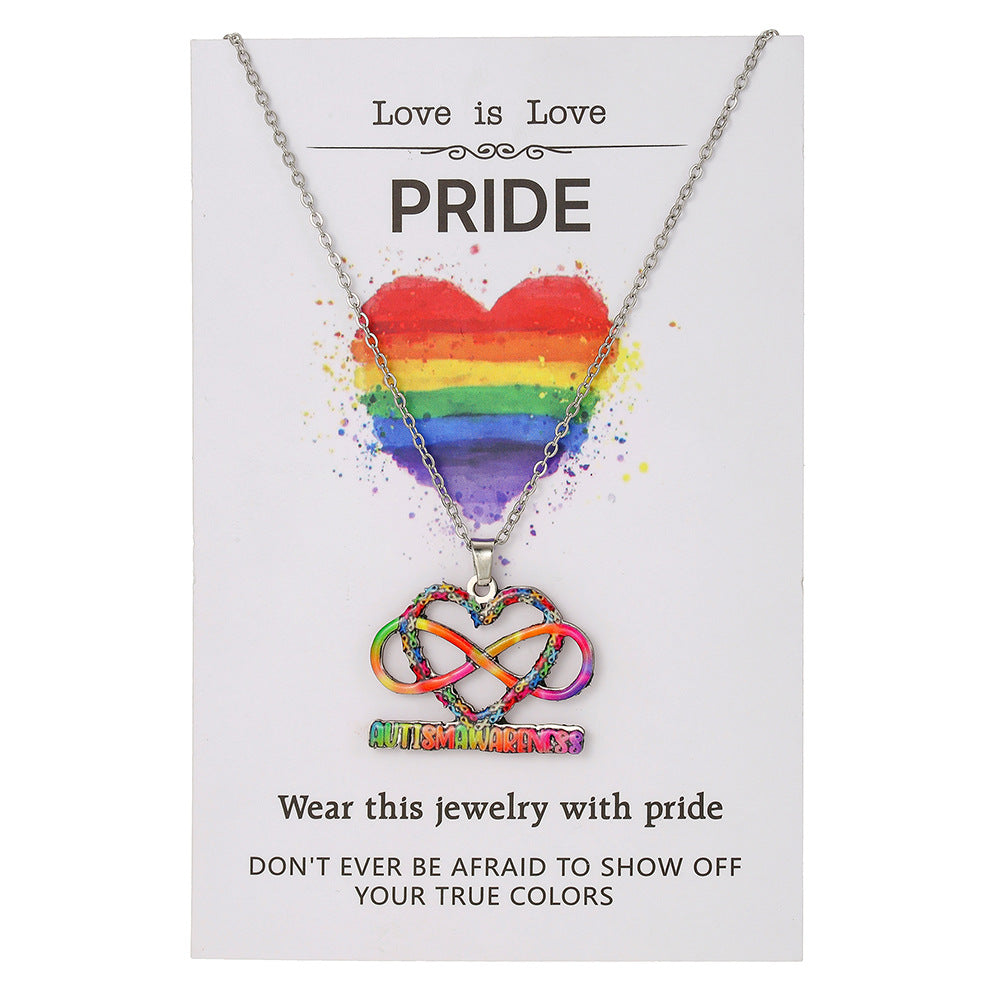 Stainless Steel Necklace Friendship Inspirational Color Printing Bracelet
