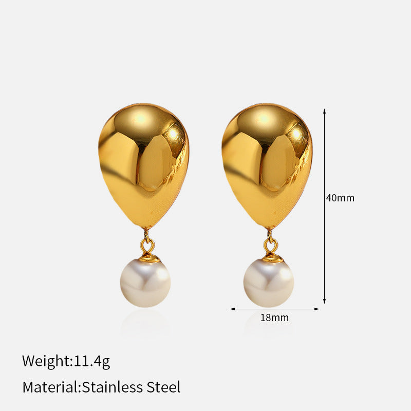 Ocean Style Anti-fading Minimalist Special-interest Design Stainless Steel Studs