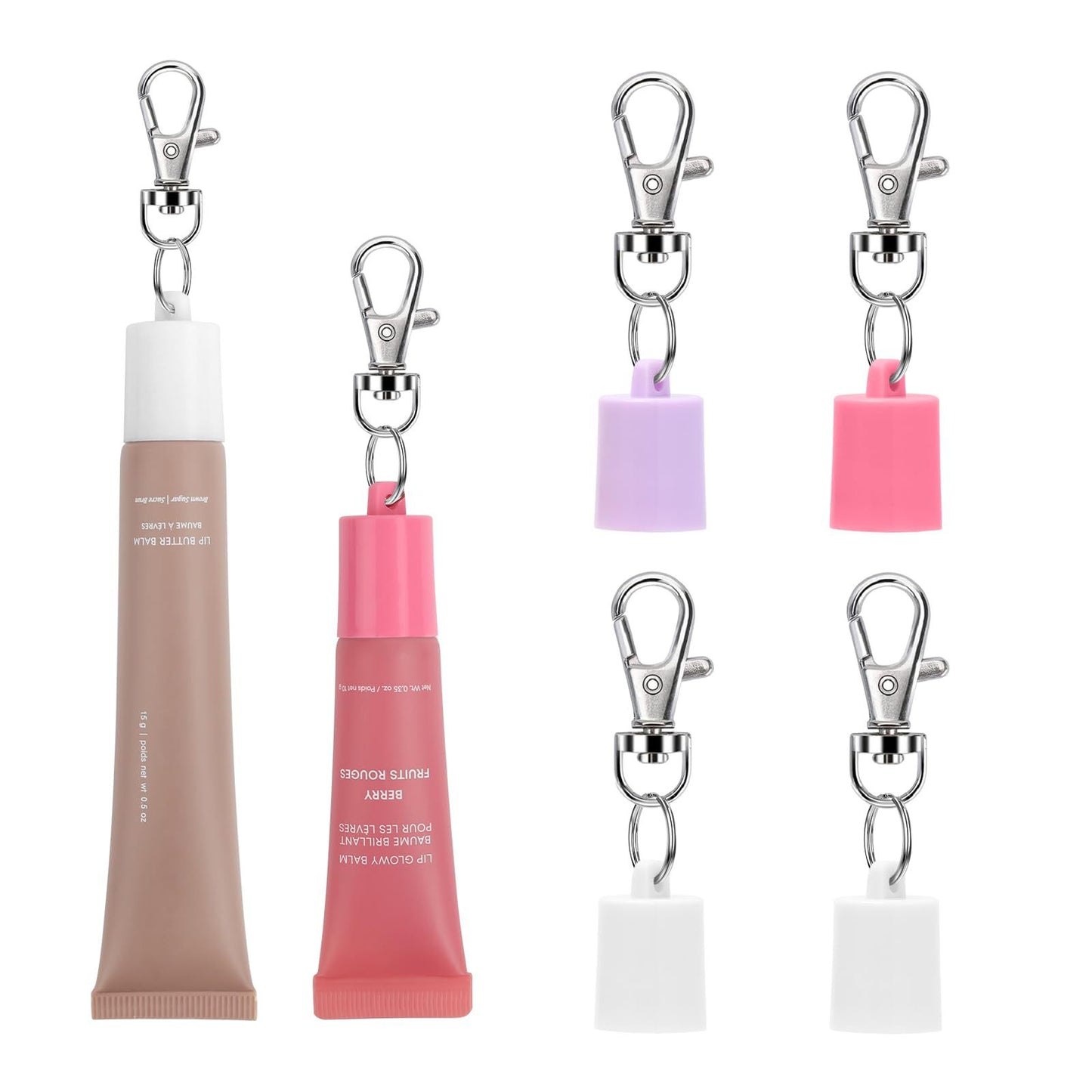 Portable Clip-on Lip Balm Keychain Cap