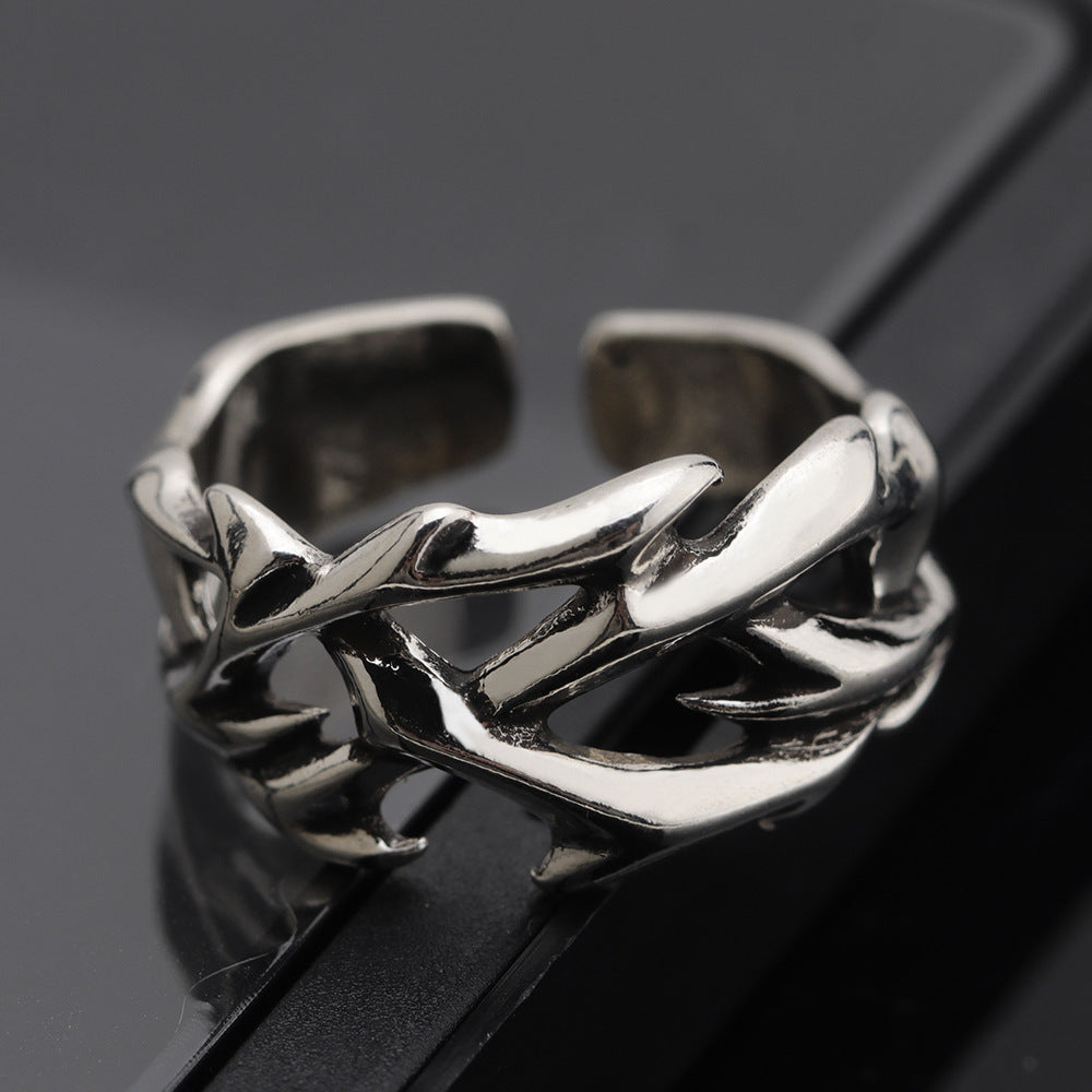 Thorn Men's Trendy Versatile Personality Thorn Flower Ring