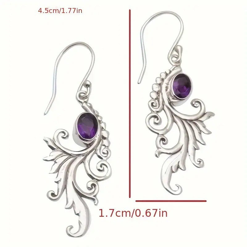 Retro Diamonds Pendant Personality Simple Distressed Ethnic Earrings
