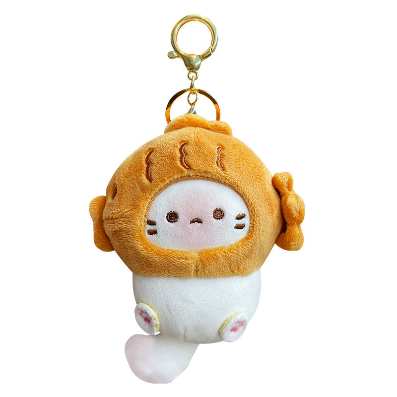Plush Cocoa Cat Snack House Keychain Cute Doll