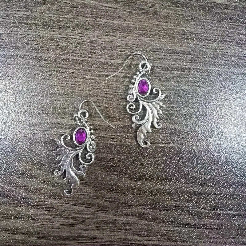 Retro Diamonds Pendant Personality Simple Distressed Ethnic Earrings
