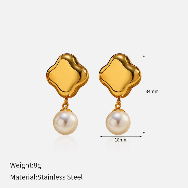 Ocean Style Anti-fading Minimalist Special-interest Design Stainless Steel Studs