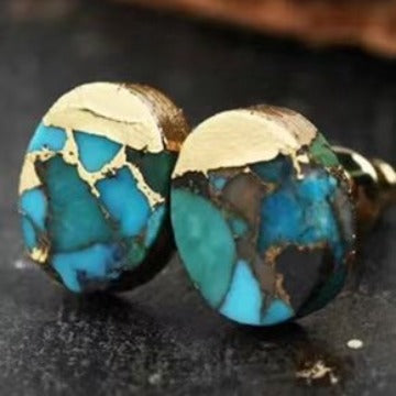 Natural Stone Bohemian Style Stud Earrings