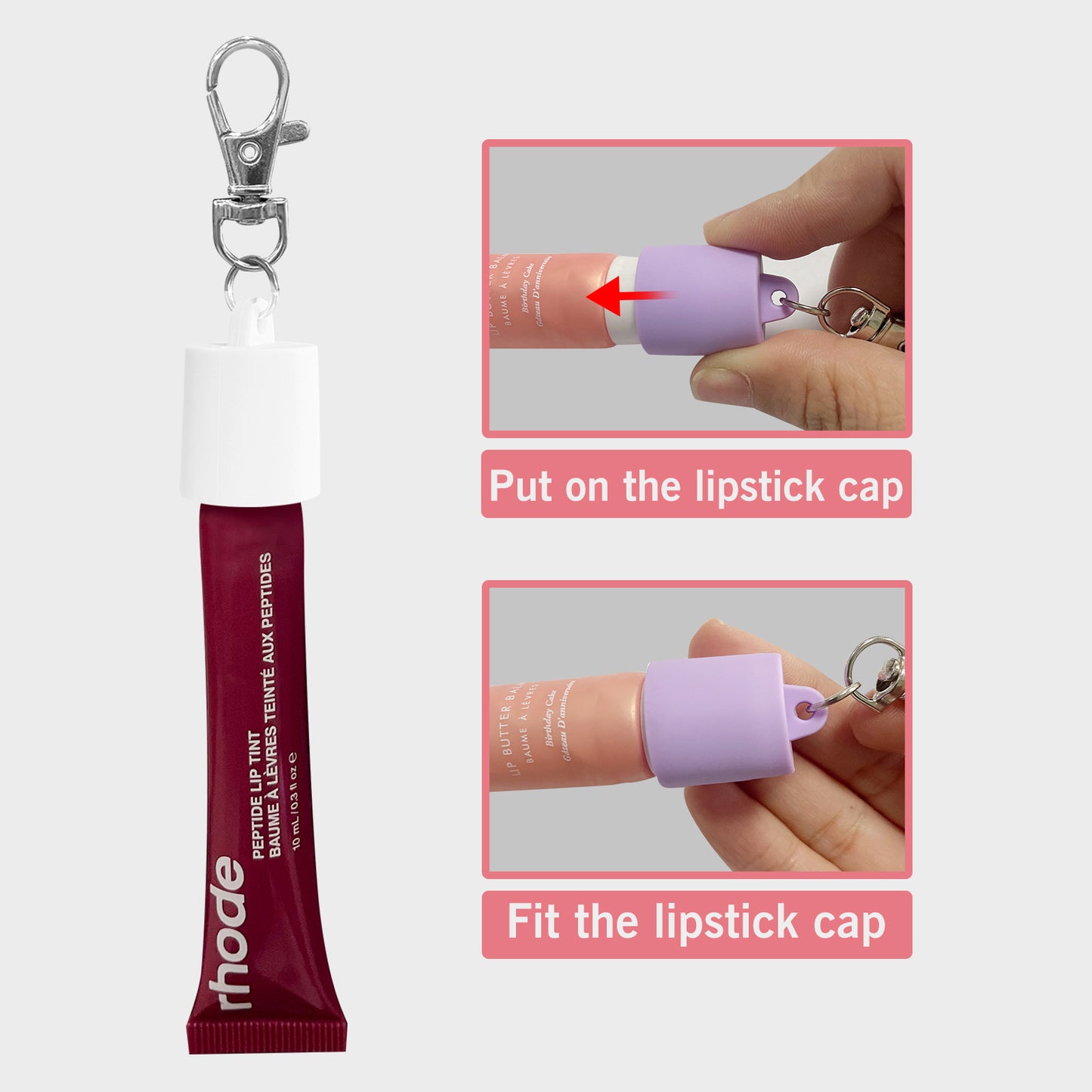 Portable Clip-on Lip Balm Keychain Cap