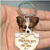 Love Dog Acrylic Key Ring Pendant