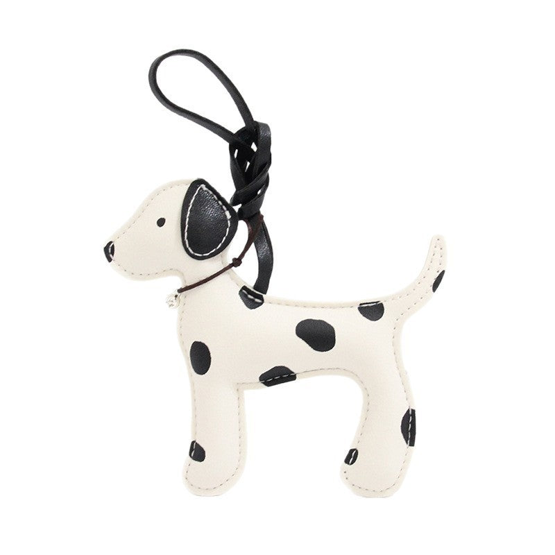 Lindo colgante de cuero de cachorro manchado de cuero PU