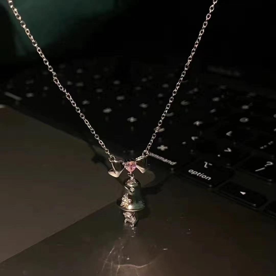 Collar de campana tintineante para mujer, estilo nicho, temperamento de alto sentido.