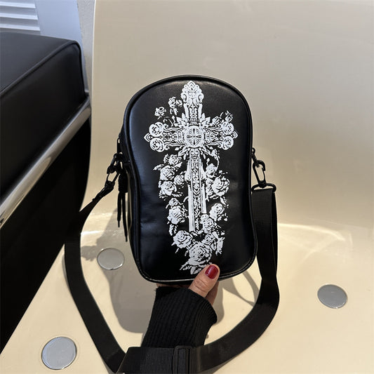 Dark Cartoon Printed Crossbody Bag