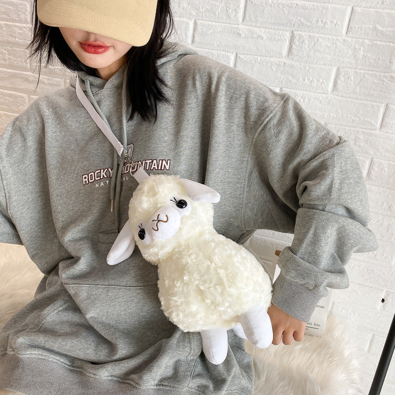 Lamb Wool Plush Bag Cute Women's Crossbody