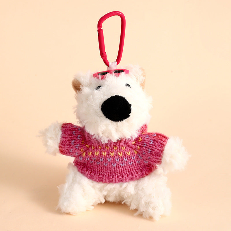 Creative Cartoon Plush West Highland Puppy Dog Keychain