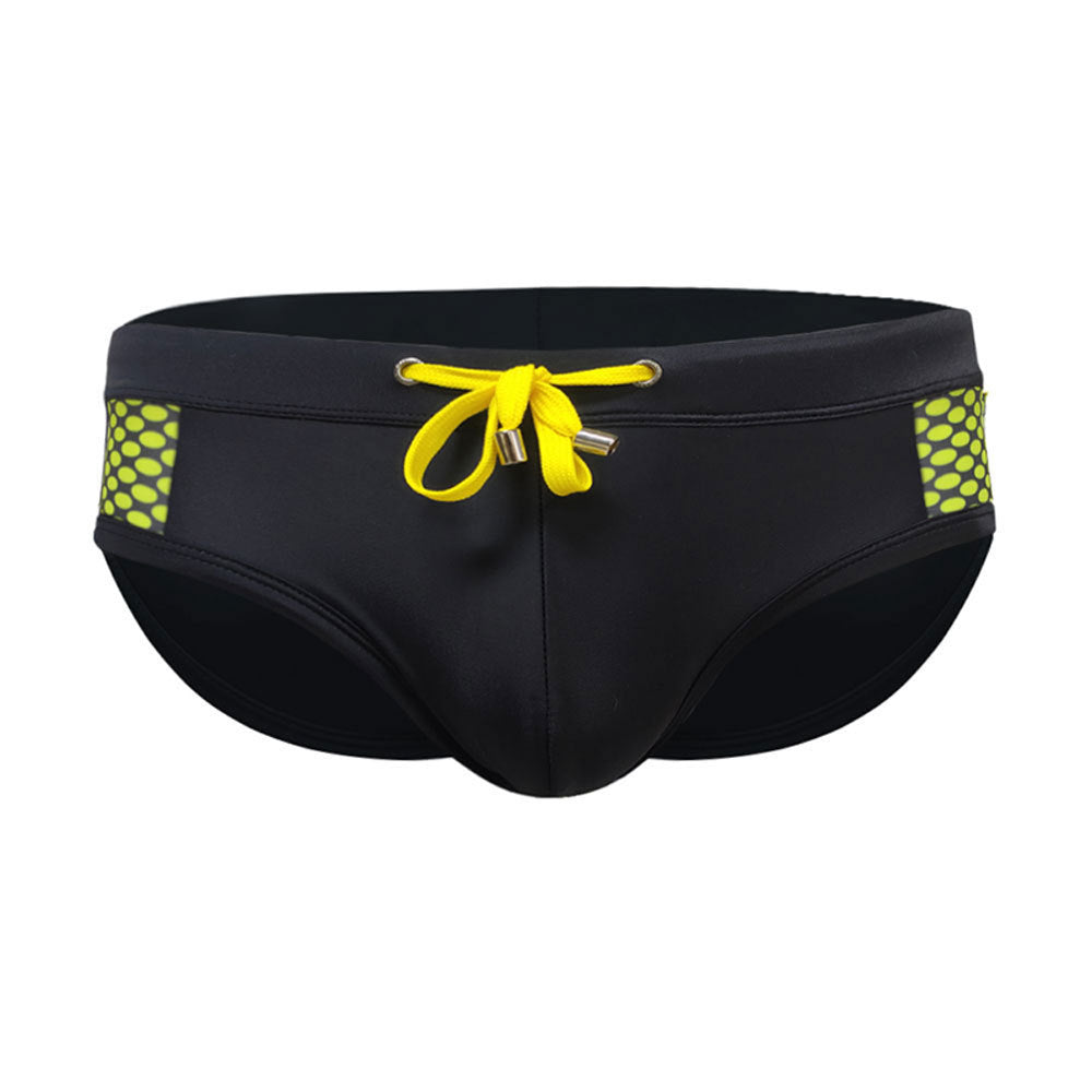 Sexy Close-fitting Swim Briefs Polka Dot Stitching Sports Beach Pants