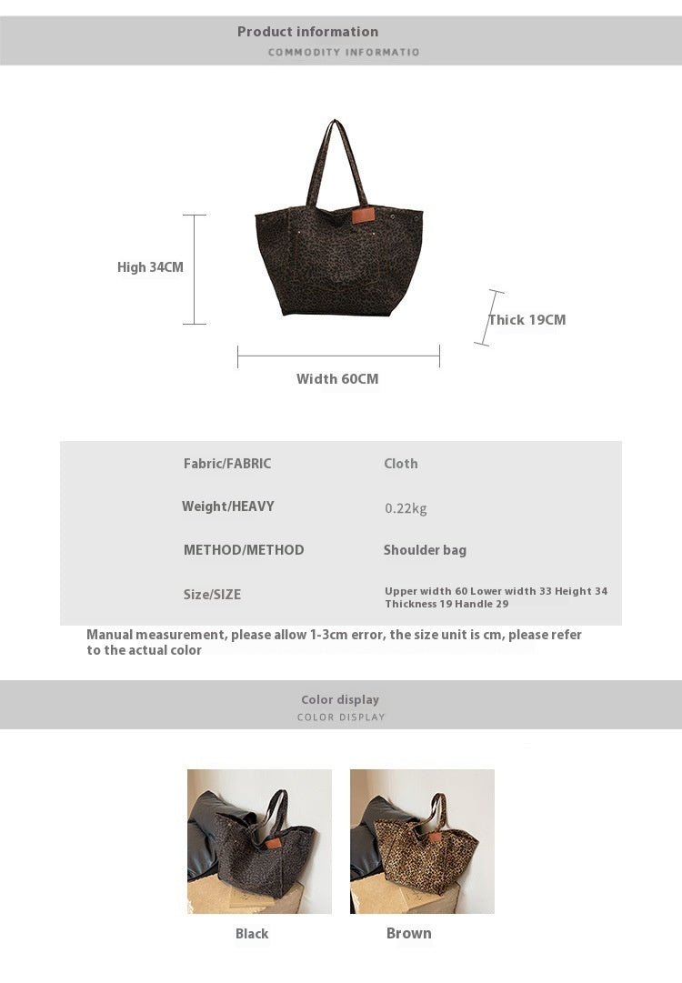 Leopard Print Canvas Tote Bag