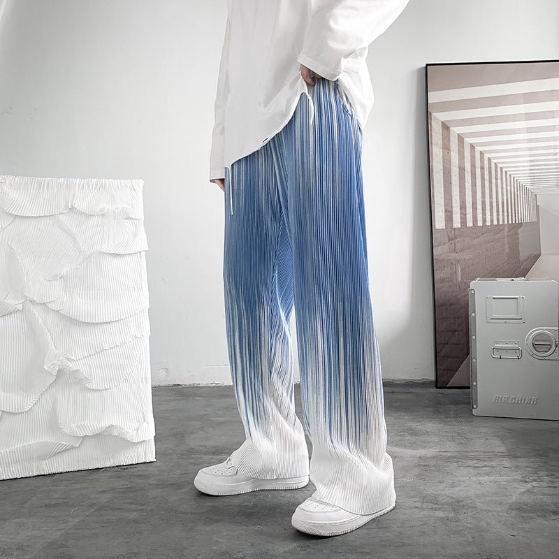 Men Loose Drape Gradient Striped Pants - BAGMODA