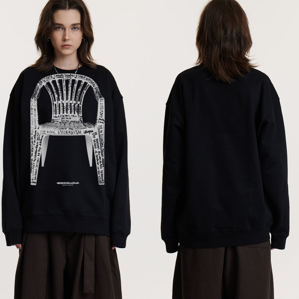 Loose Casual Niche Design Round Neck Top For Autumn And Winter