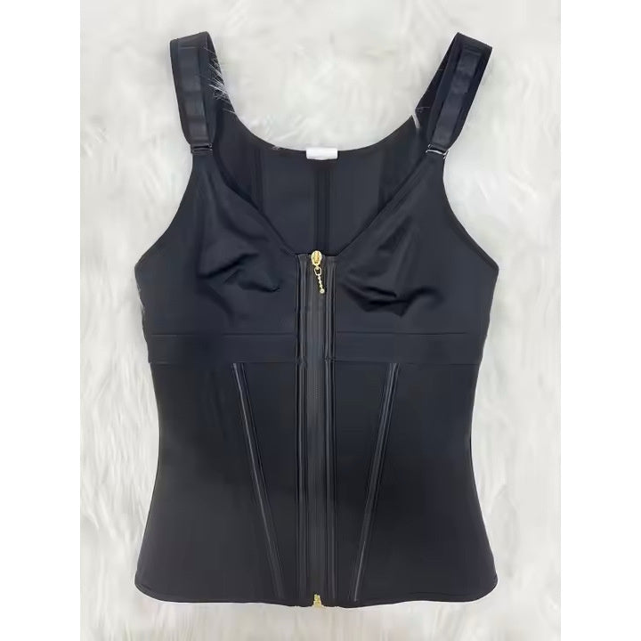 Top de chaleco de tres botones para faja reductora de abdomen para mujer