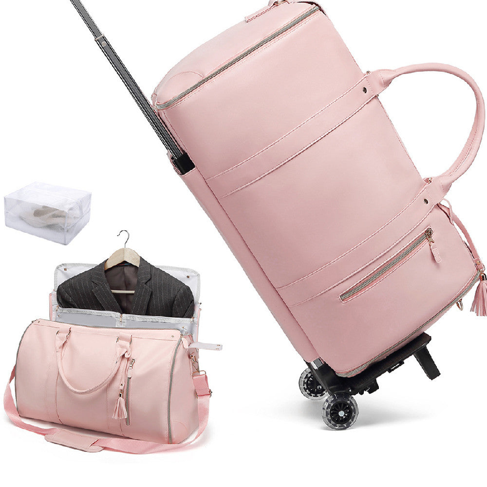 Lengthened Foldable Trolley Large Capacity Suit Bag Full Black New Travel Bag