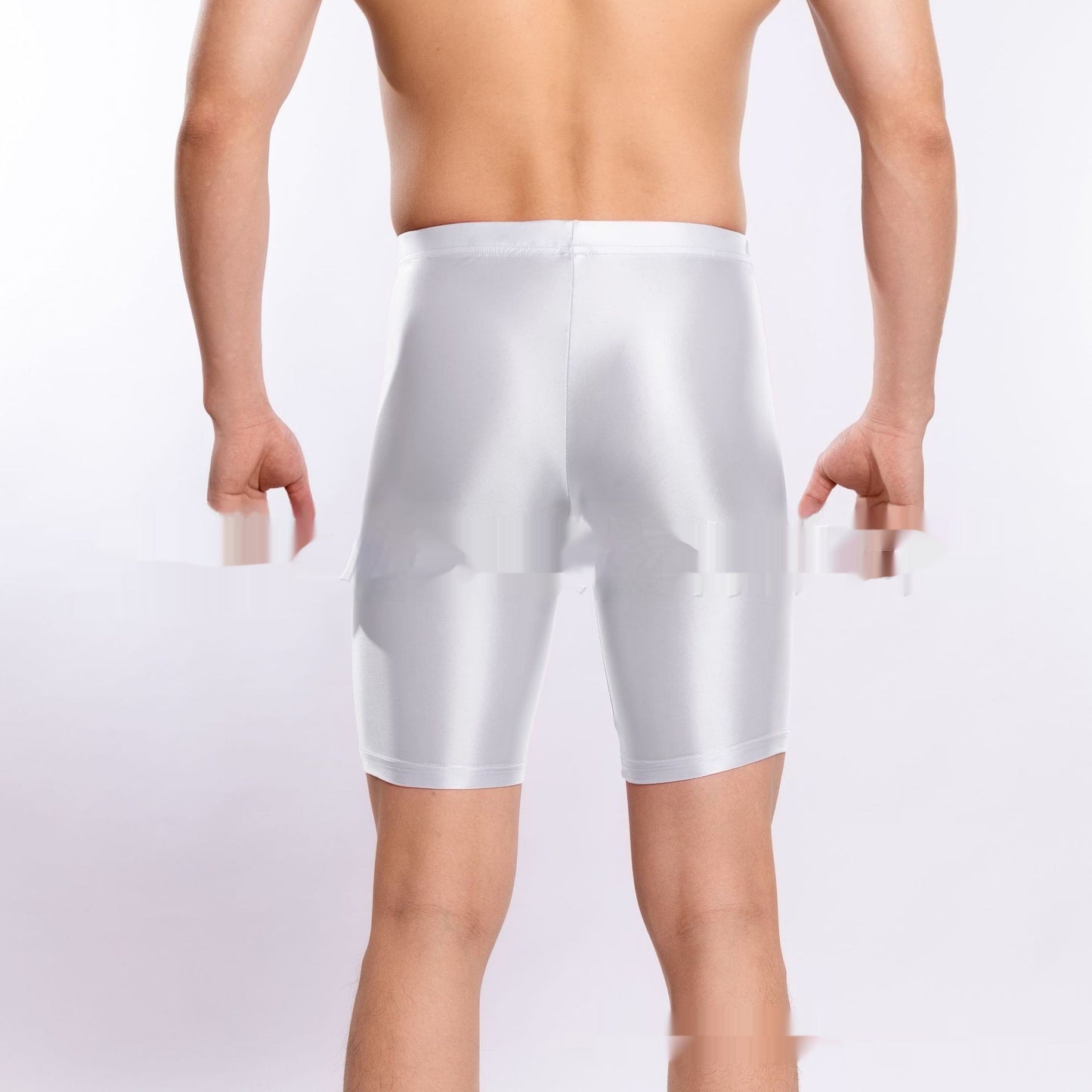 Plus Size Shiny Silky Sports Shorts