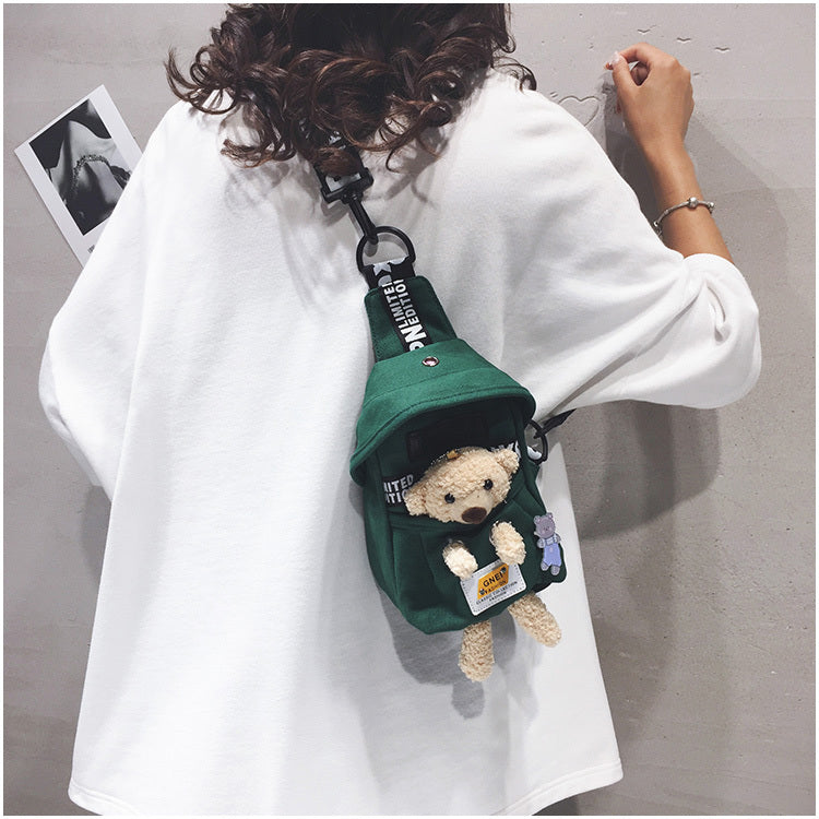 Cute Lamb Canvas Chest Bag