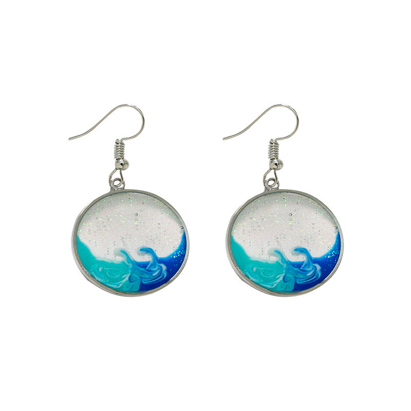 Instagram Mesh Red Style Design Sense HAILANG Earrings Female Fashion Special-interest Round Glass