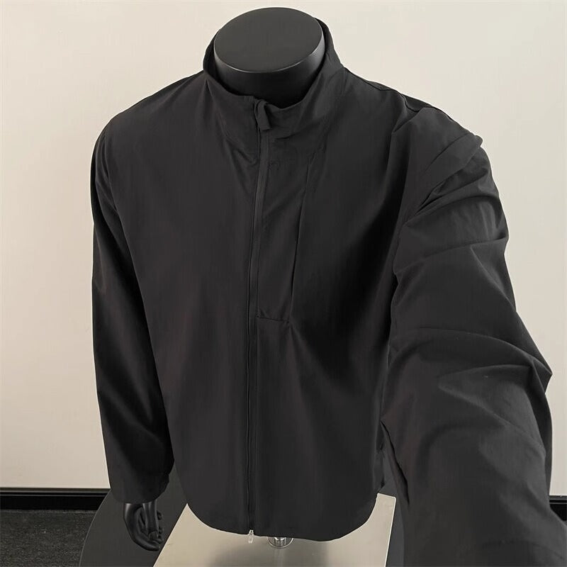 Ice-sensitive Quick-drying Thin Outdoor Short Sports Stand Collar Jacket Sun Protection Coat