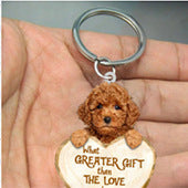 Love Dog Acrylic Key Ring Pendant