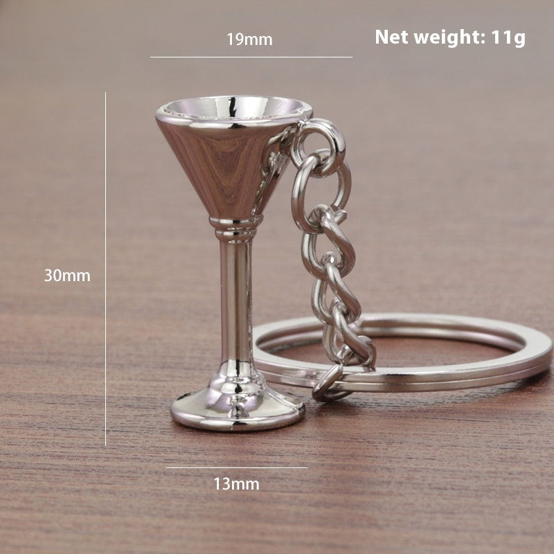 3D Coffee Keychain Metal Car Key Pendant