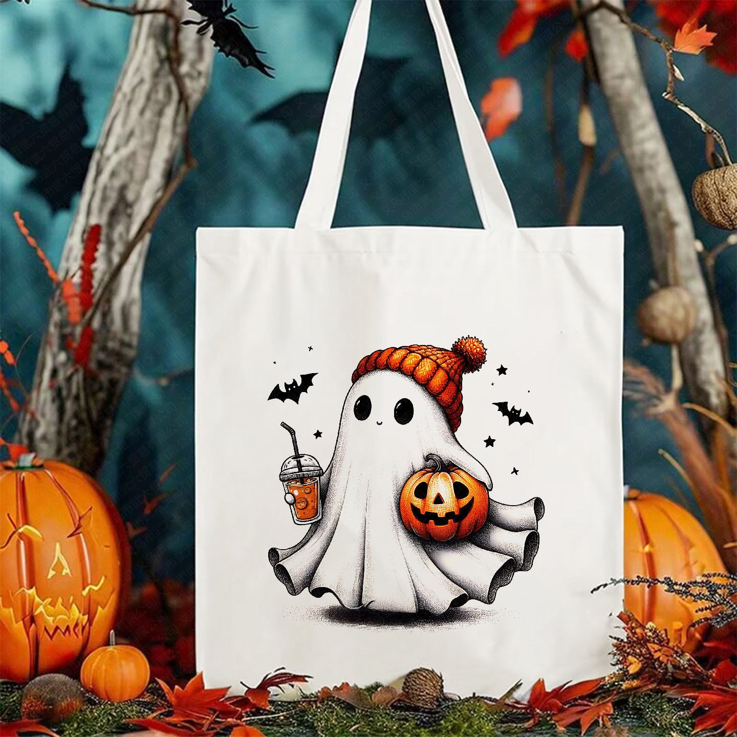 Halloween Printed Canvas Bag Shoulder Bag
