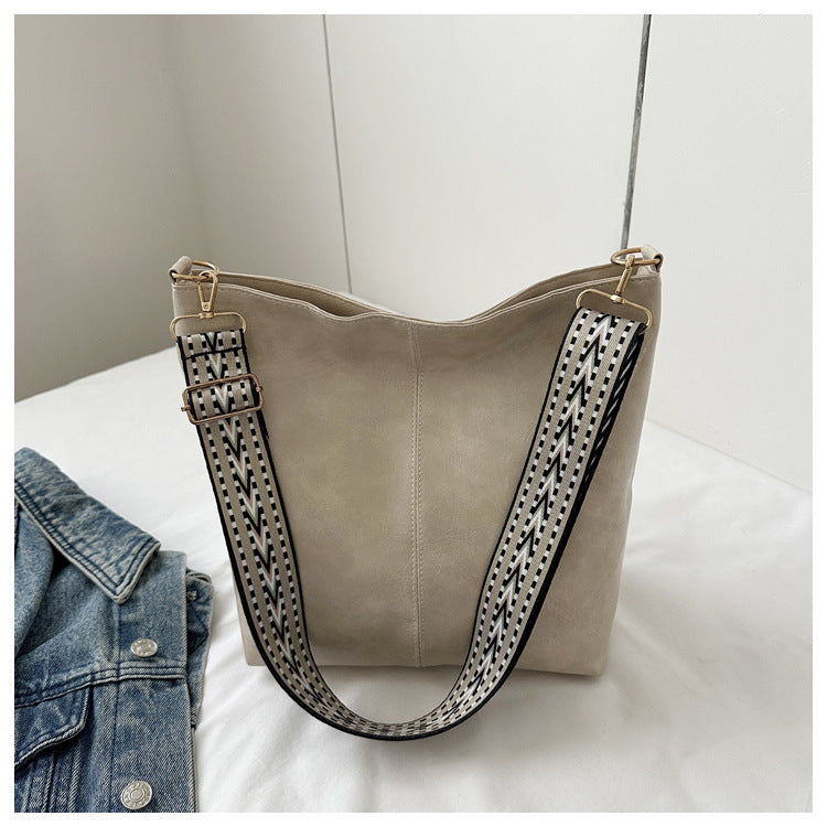 Casual Wide-Strap Shoulder Tote