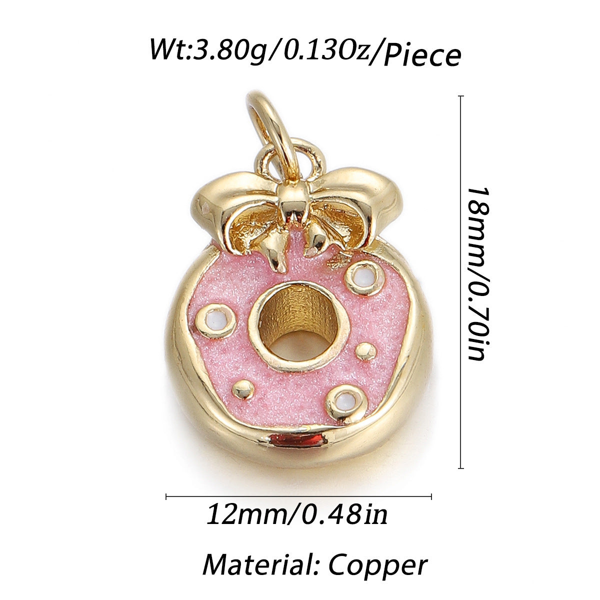 Oil Dripping Heart Donut Geometric Pendant Fashion Micro Inlay Ornament